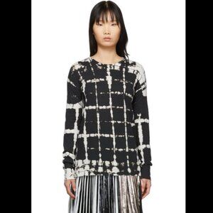 Proenza Schouler White Label Black + White Tie Dye Long Sleeve T-Shirt - Size L